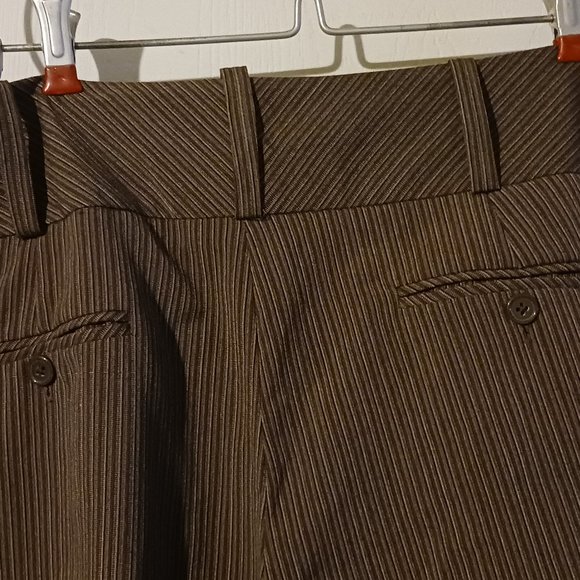 Sz 10 Larry Levine Brown Striped Pants - Picture 6 of 9